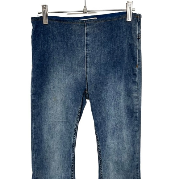 Free People Medium Wash Penny Pull On Stretch Denim Flare Retro Jeans Womens 26 - Picture 6 of 13